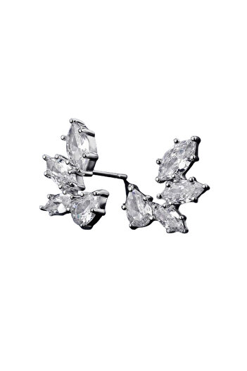 REDz Accessories Raindrops Earrings, Zirconia Crystals, Elegant, Women, Silver