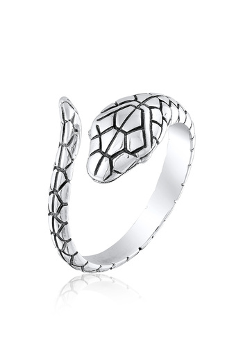 KUZZOI Ring Herren Offen Schlange Kraft Strukturiert in 925 Sterling Silber