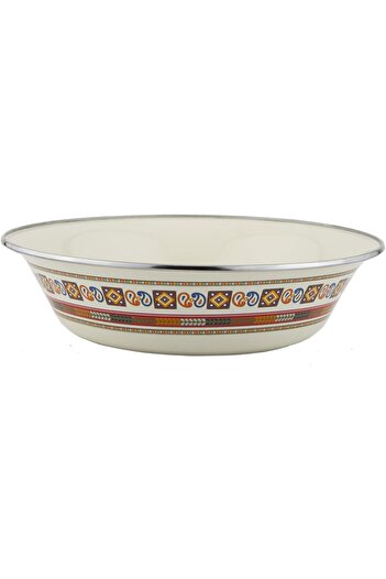 ALSAIF Salad Bowl Ghazar Khuzama By Al Saif, Multicolor, 12 Inch, Aluminum