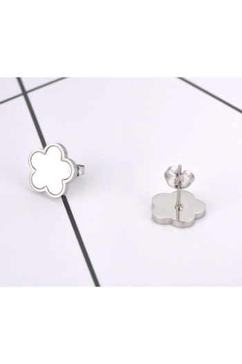 REDz Accessories Floral Element Earrings, Silver