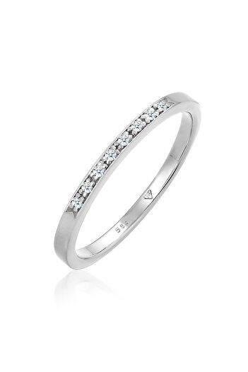 ELLI Ring Bandring Verlobung Diamant (0.04 ct) 585 Weißgold