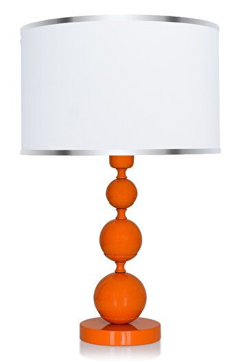 MINIMAL ETICARET VE BILGI TEKNOLOJILERI Elegance Orange Lampshade - White Headboard