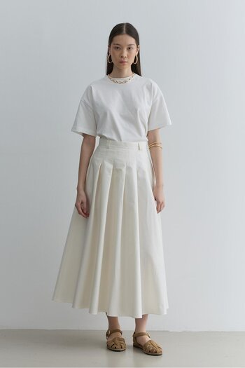 Fahhar Pleated Skirt White