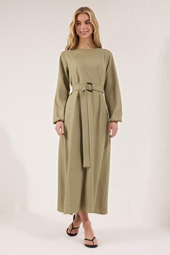 Trendyol Modest Φόρεμα με Χακί Ζώνη TCTSS25EB00096