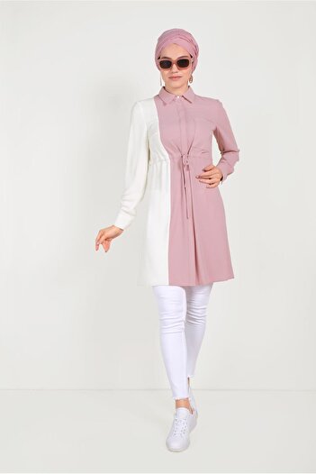 Alvina Cotton Waist with Latch Two Color Tunics 40560