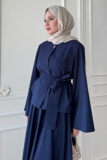 InStyle Σετ φούστας με φαρδύ μανίκι Modal Navy Blue