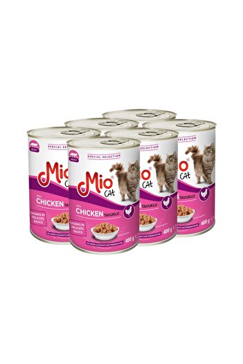 MİO Wet food for adult cats❤️, Mio Cat, Premium, with chicken, pack of 6 cans 400g