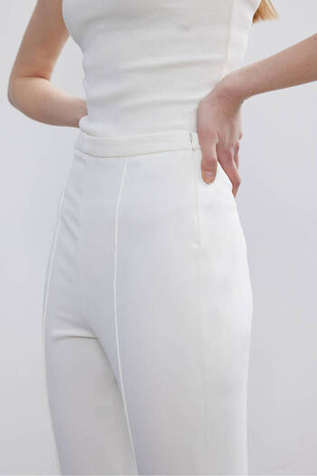 BE BLUE Ecru Spanish Leg Trousers