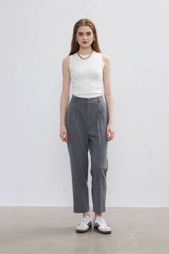 BE BLUE Gray Iron Trace Trousers