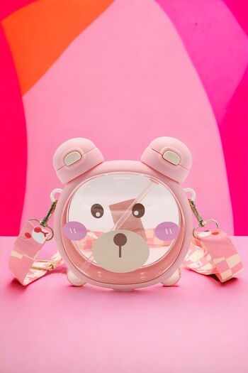 M&B WATER BOTTLE Cute Children's Water Bottle with Double Lids and Straw - Water Bottle with Neck Strap for School