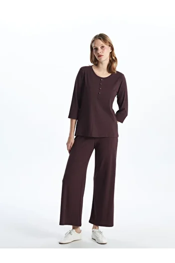 LC Waikiki Wide Leg Women's Trousers with Elastic Waist (S5)
