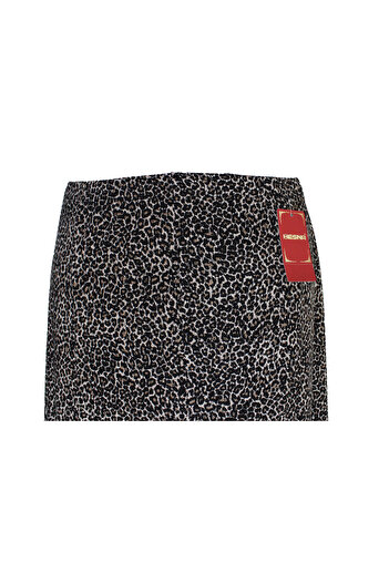 HESNA Women's Betül 8 Piece Elastic Unlined Black Ecem Patterned Skirt