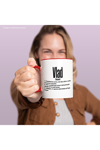 StoryGift Romania Mug With The Name Vlad, With Funny Message, Curious, Sociable, Noisy, 330ml, Ceramics, With ,STG
