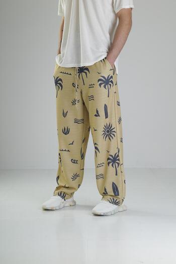 COCOPELLI Tree Patterned Yellow Baggy Trousers
