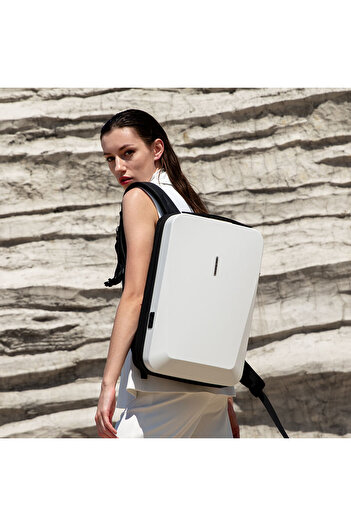 Mark Ryden Smart Men's Backpack, 17.3 Laptop, Waterproof USB and Micro USB, TSA, MR7612 White