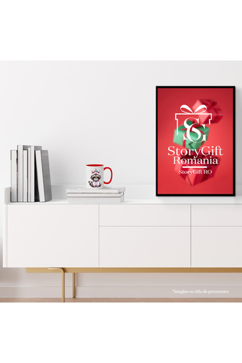 StoryGift Romania Mug with a raccoon in a unicorn costume, illustration, sweatshirt, cheerful, playful, for, With, STG