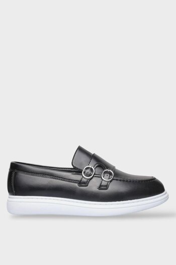 Liger Ανδρική σόλα Orthopedic Gel Comfort Buckle Casual Παπούτσια ΜΑΥΡΟ - ΛΕΥΚΟ
