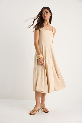 Bianco Lucci Women's Thin Strap Godeli Square Neck Midi Dress 7001 60283327