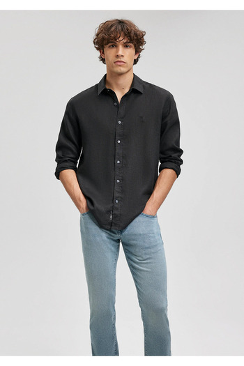 Mavi Black Linen Shirt Slim Fit / Slim Fit 0211466-900