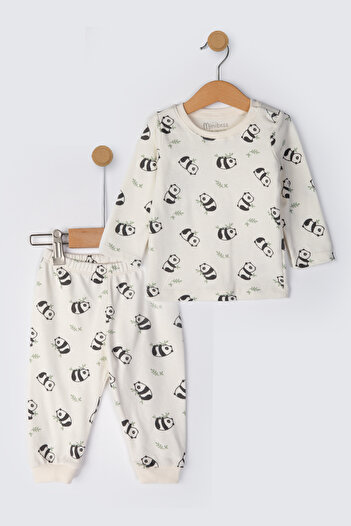Minibess 100% Cotton 2-Piece Printed Baby Pajama Set 3 - 24 Months
