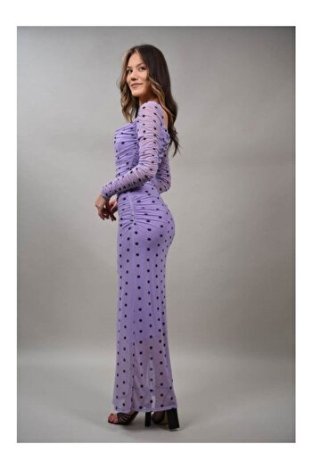 LUMİNA ROCHIE LUNGA DRAPATA TUL CU BULINE MAGICO NEALLY Violet S-M
