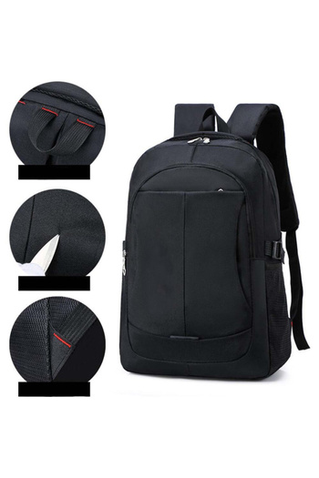 zola Teenage backpack, 2 compartments, side pockets and buckles, black, 48x31x15 cm, waterproof