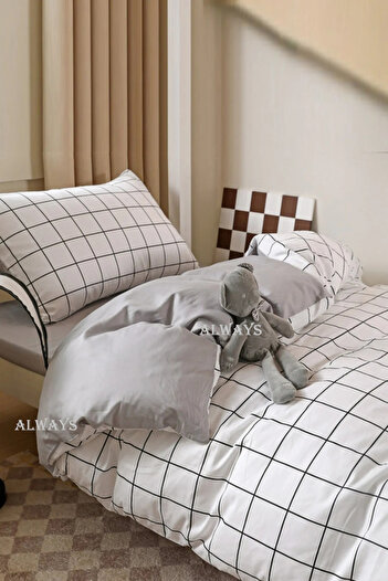 Always Single Double Sided Duvet Cover Set with Elastic Sheet