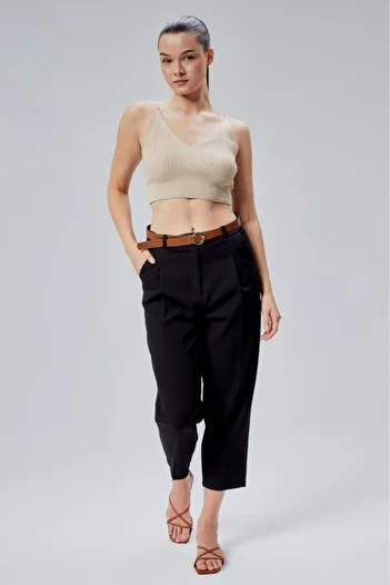 Jamila Belted Carrot Cut Women's Trousers