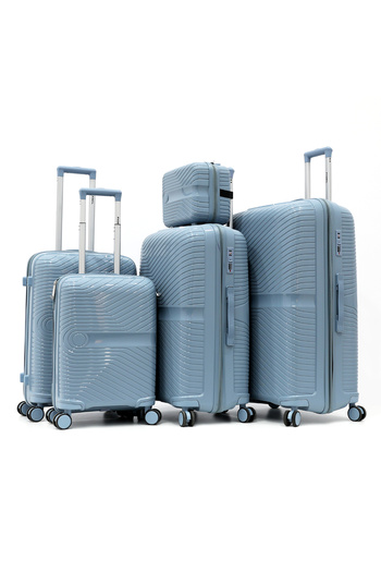 Fancl Hardshell Luggage Trolley 4 pcs Set + Makeup - BLUE