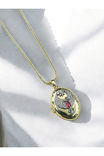 naaksesuar Ankakuşu Alya Necklace Gold Colored Steel Cover Necklace