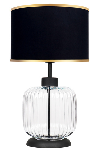 MINIMAL ETICARET VE BILGI TEKNOLOJILERI İntense Transparent Black - Black - Gold - Glass Lampshade