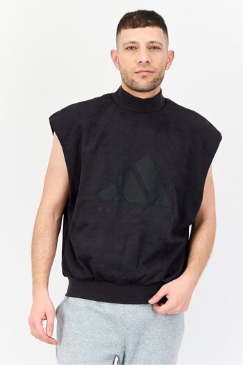 adidas Men Sportswear Fit Sleeveless Basketball Sweatshirt, Black