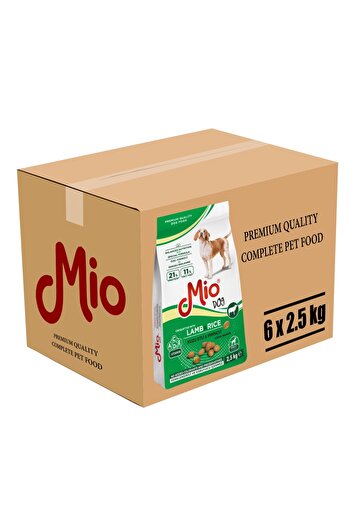 MİO Dry dog ​​food 15Kg❤️, Box of 6 Bags 2.5Kg, Mio Dog dog grains, Premium dog food⭕ lamb rice