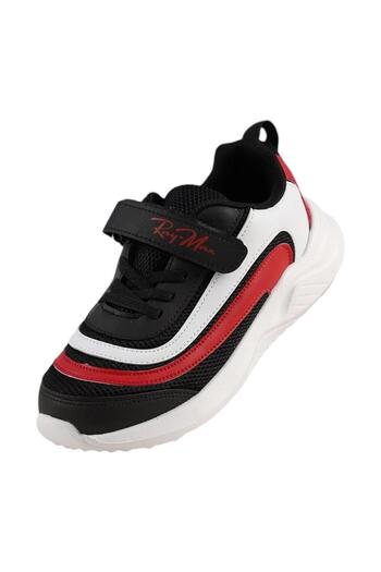 Liger Black and Red Children's Sports Shoes - Lace-Up and Velcro