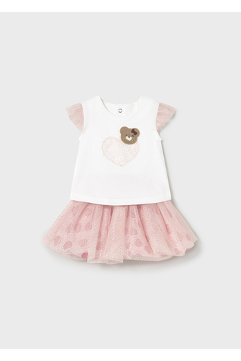 MAYORAL Newborn Girl Tulle Skirt and Top Set