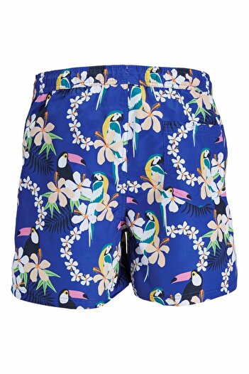 Jack & Jones JPSTFIJI JJSWIM AOP SS24 Mavi Erkek Deniz Şortu