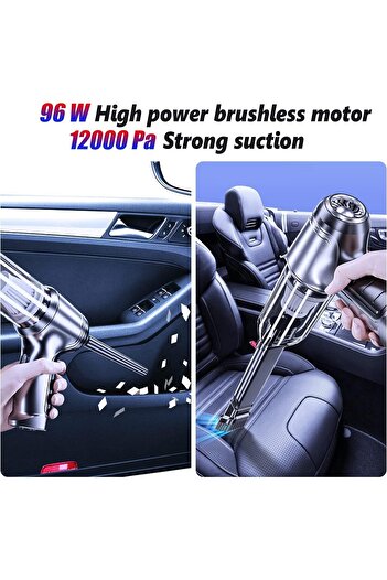 Denx Linji 12000Pa Handheld Vacuum Cleaner for Car 3-in-1 Mini Air Duster Lightweight Design