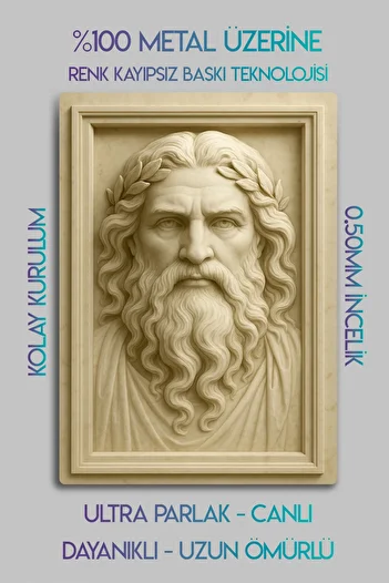 DekorHane 3D Metal Printing - Greek God Figured, Mythological Sculpture, Decorative Painting, Art, Home Decoration