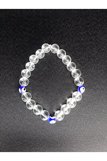 makadi Transparent Beaded Elastic Evil Eye Beaded Bracelet - Unisex Jewelry