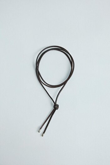 Suud Collection Bitter Brown Lior Leather Rope Belt