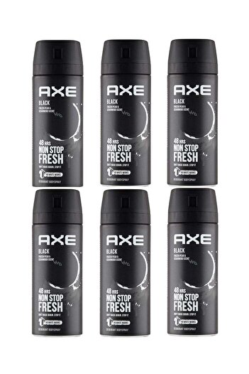 Axe Non Stop Fresh Black Body Spray Deodorant 6x150ml