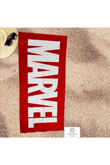 Explore Home , Marvel, Written, Beach, Towel - Red
