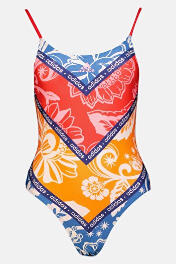 adidas Women Graphic Printed Non Padded Competitive Swimsuit, Multicolor