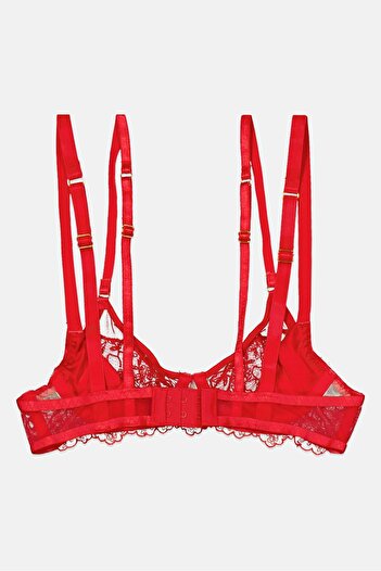 Asos Design Women Non Padded Textured Bra, Red