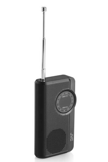 JVC Portable radio RA-E311B, analog, 3.5 mm headphone jack, black