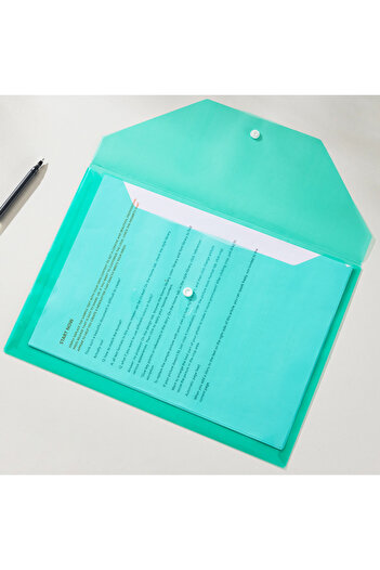 Deli Button Folder with External Pocket A4 Macaron Colors Deli