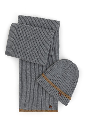 U.S. Polo Assn. Men's Gray Melange Kaşkol Beret Suit 50275689-Vr086
