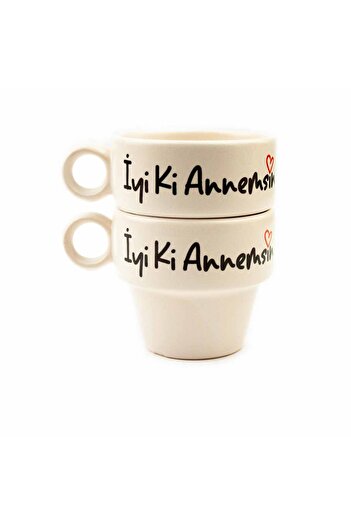 PALTO TASARIM Good, You'Re My Mother! Set of 2 Espresso Cups - Mother's Day Gift Cup