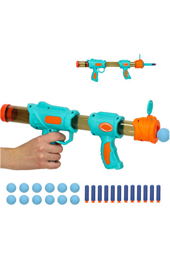 zola 2-in-1 rifle for children with sponge balls and foam darts, 43-54 cm