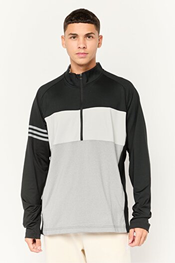 adidas Men Sportswear Fit Long Sleeves Outdoor Sweatshirt, Black/Grey